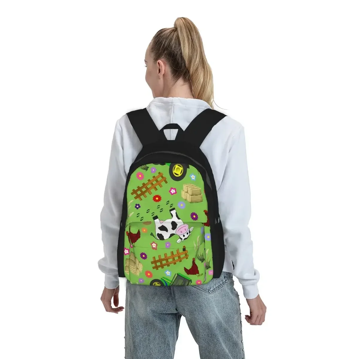 Farmyard Cow And Tractor Backpack Boys Girls BookBag Kids School Bag Computer Shoulder Bags for Men Women