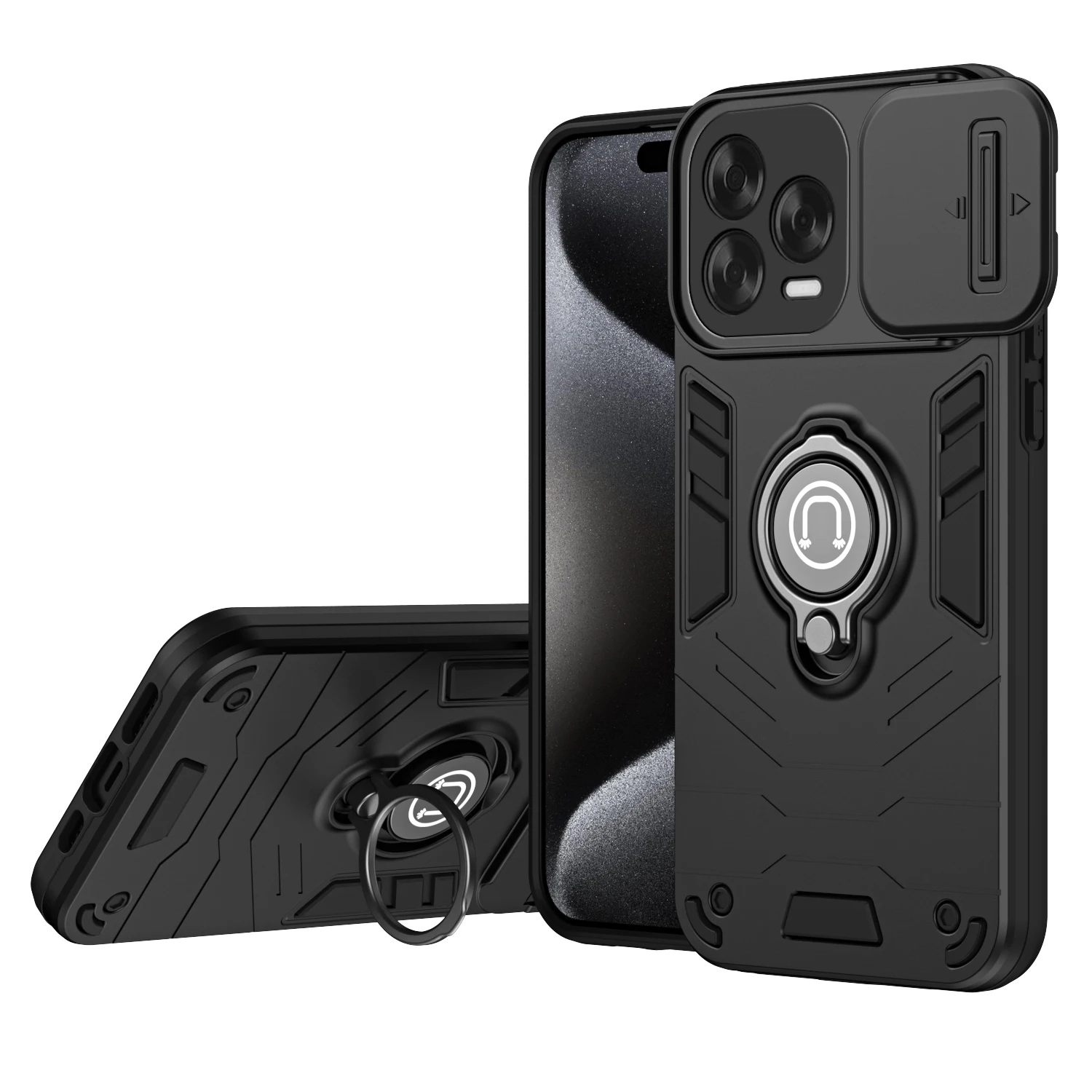 Capa de suporte à prova de choque para zte axon 60lite slide push window capa de telefone para zte blade v70 design zte blade v70 vita a54 a34 ﻿
