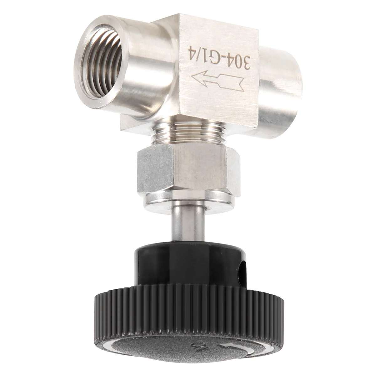 1/4 inch BSP Equal Female Thread SS 304 Stainless Steel Flow Control Shut Off Needle Valve