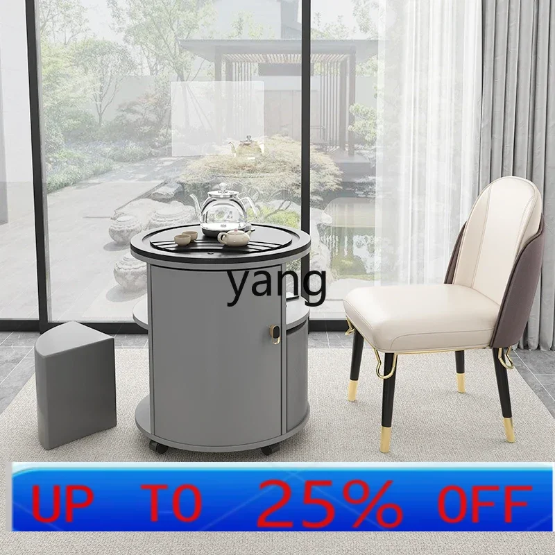 

LTT household coffee table light luxury small tea table Wujinshi mobile tea table and chair combination