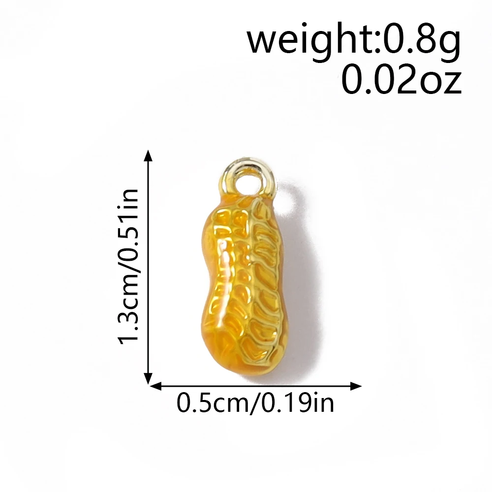 Tusember 5 Stück Niedliche Erdnuss-Simulationsanhänger Erdnuss-Dangle-Charm-Perlen für DIY Sterling Marken-Armband Schmuckherstellung – Detail 1