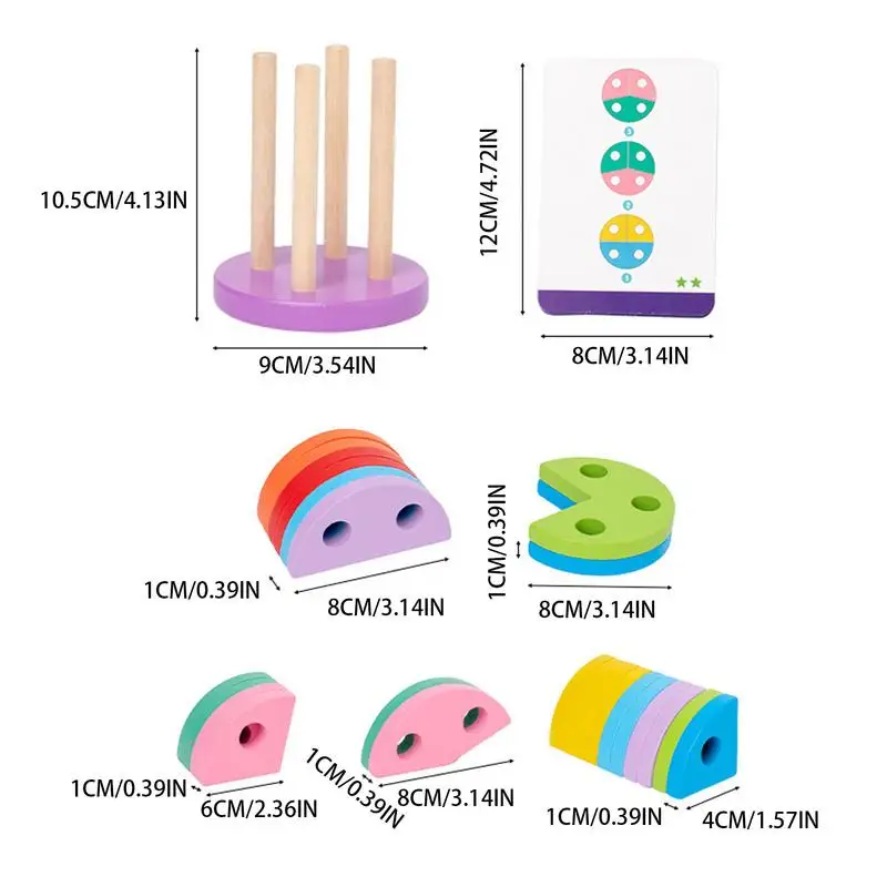 3d arco-íris cor blocos de construção, montessori brinquedo para crianças, correspondência quebra-cabeça, aprendizagem precoce, classificação, empilhamento de tijolos, para 3 crianças