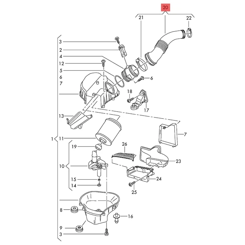 

1 Piece Car Engine Air Intake Hose 4H0129616M Replacement For D4 A8 Quattro 2013-2018 3.0T 4H0 129 616 M