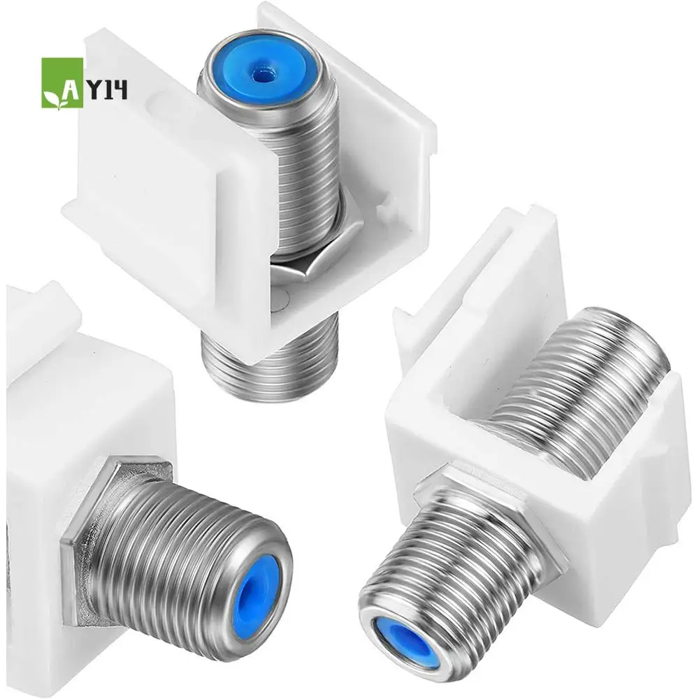AY14 -Coax Keystone Jack Insert,F-Type RG6 Cable Extender Female To Female For Wall Plate And Patch Panel