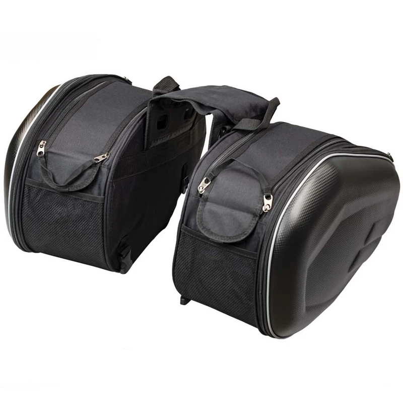 

PU Motorcycle Saddle Bag Saddlebags Luggage Suitcase Motorbike Rear Seat Bag Saddle Bag with Waterproof Cover 36L-58L