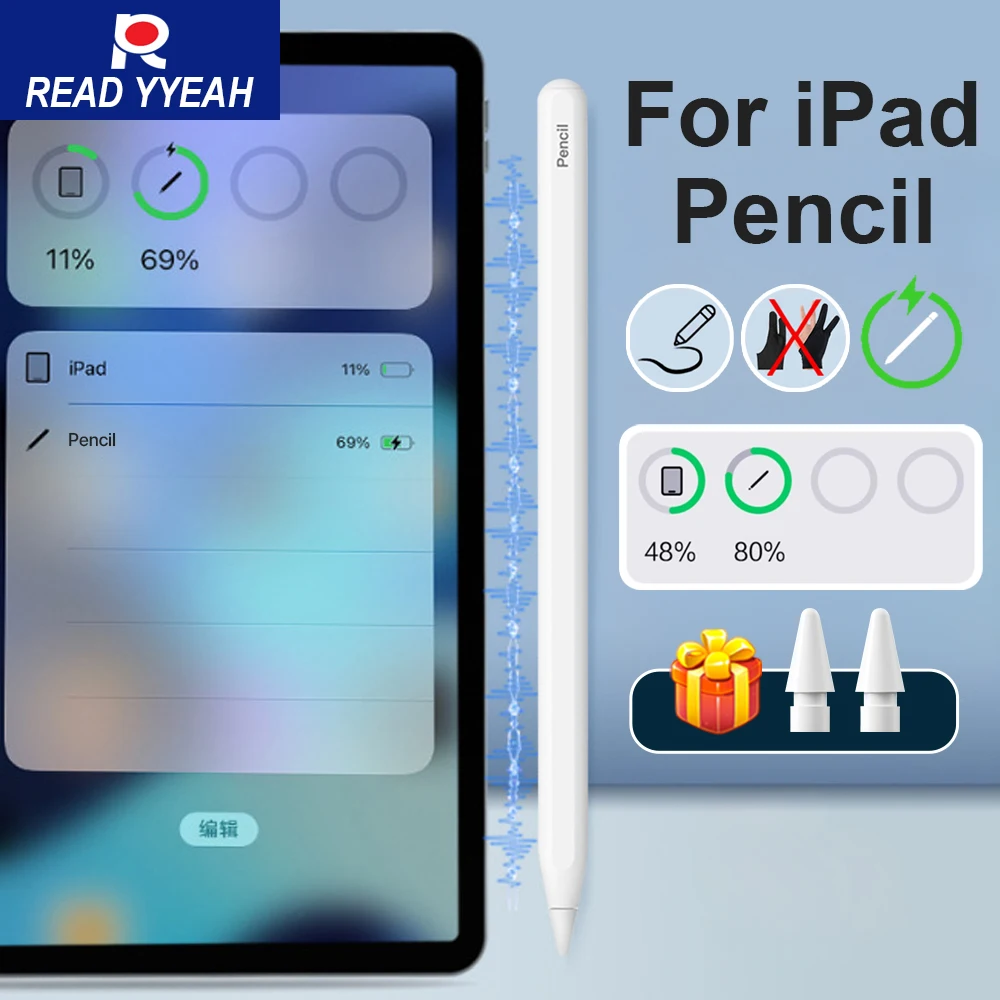 

New 2025 For Apple Pencil 2 Wireless Charging For iPad Air 4 5 Pro 11 12.9 Mini 6 Accessories iPad Pen Palm Rejection Stylus Pen