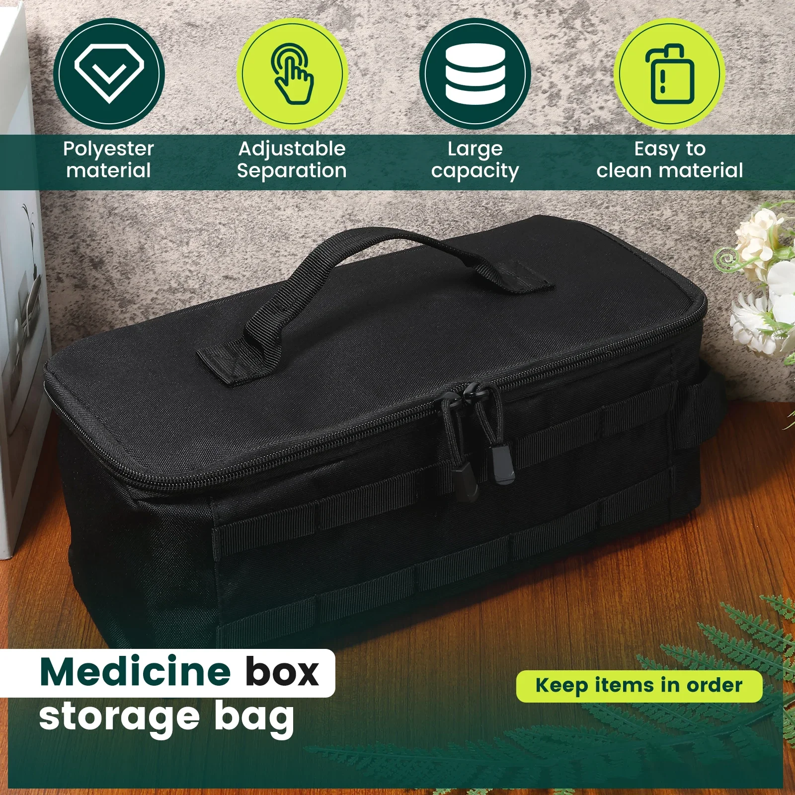 Portable First Aid Bag Medical Carry Bag Pill Bottle Organize for Home Outdoor Emergency Traveling First Aid Kit