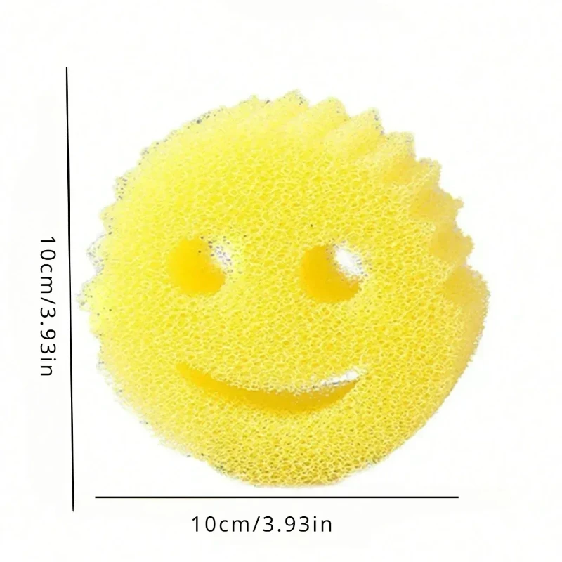 2/4 قطعة الوجه المبتسم إسفنجة غسل الصحون القماش قوية تجوب الوسادة المطبخ الحمام معجزة الإسفنج وصمة عار مقاومة للرائحة Migic مسح