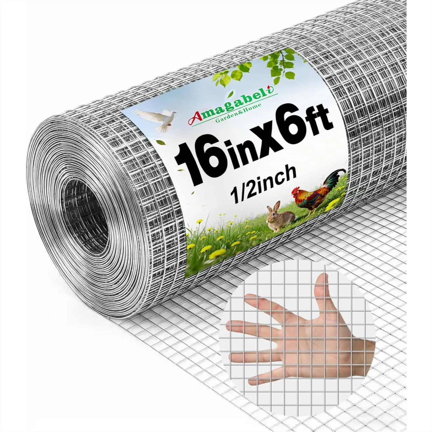 

True 19 Gauge Hardware Cloth 1/2 Inch 16in X 6ft Double Galvanized Extra Thick Heavy Duty Welded Wire For Chicken Coop Animal Cage Garden Fence Pet Enclosure Window Vent