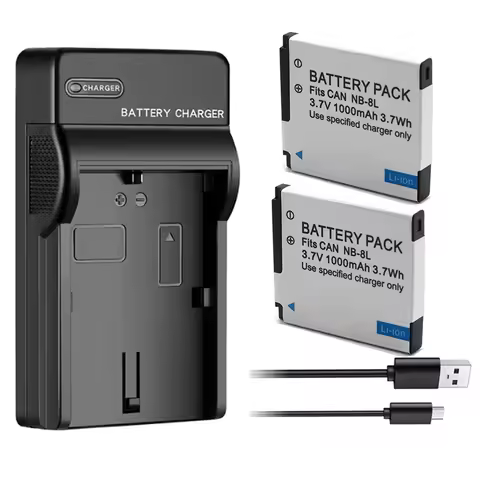 1000mAh NB-8L NB 8L NB8L Li-ion Digital Camera Battery + USB Charger For Canon PowerShot A3300 A3200 A3100 A3000 A2200 A1200 IS