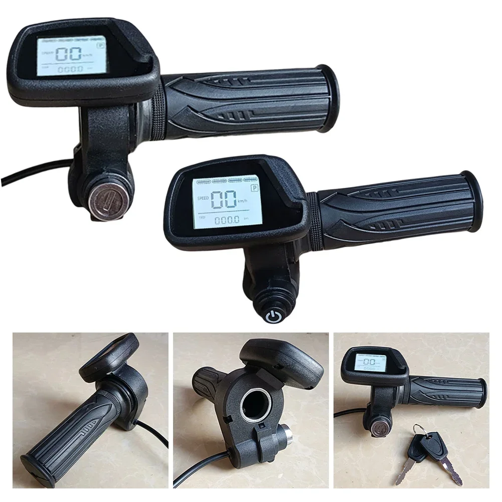

Electric Bike Handlebar Throttle 48V Electric-bike Scooter 5pin Hall Throttle LCD Display Ebike Speed Control Thumb Accelerator