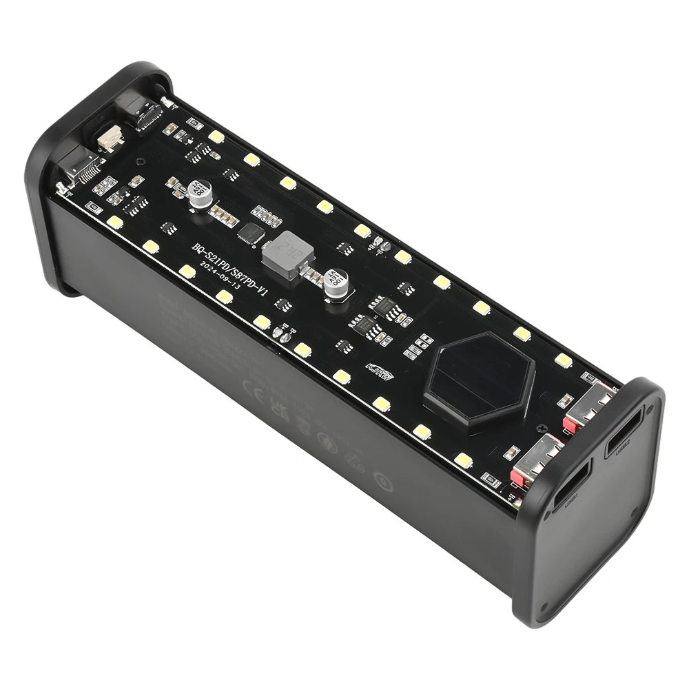 8 Slots 21700 Batteriegehäuse DIY Kit Mecha Transparent Quick Charge Flash Ladegerät Batteriegehäuse Kit Power Bank Box Typ C