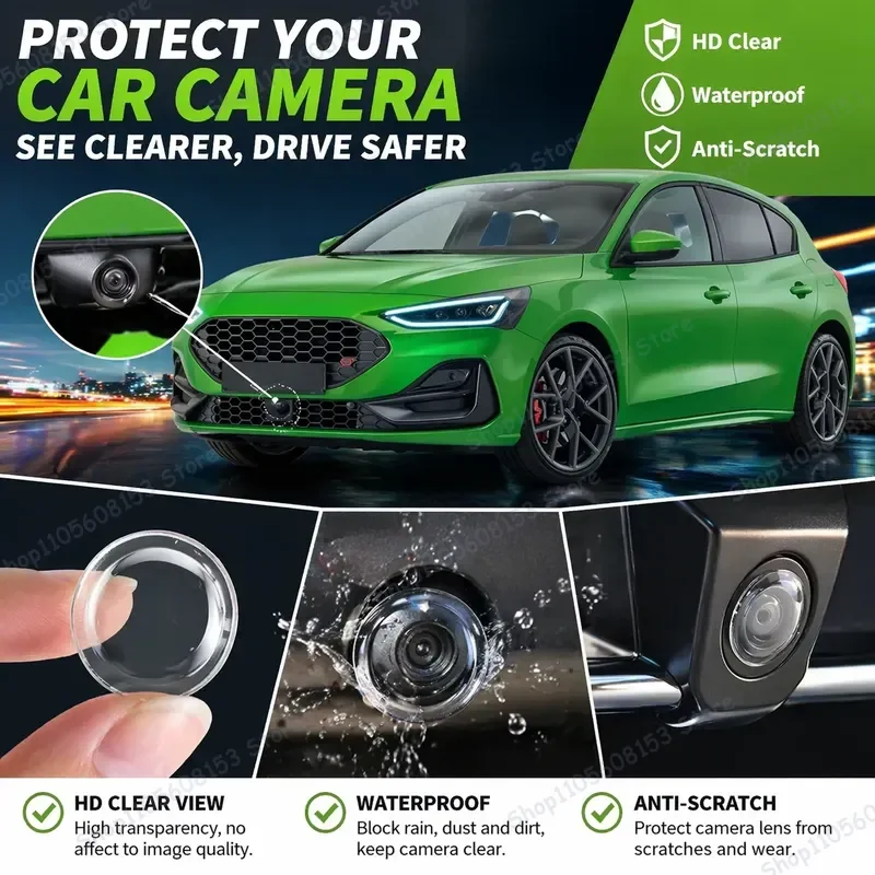 

For FORD FOCUS 2015 2026 360 Degree Reverse Camera Lens Protector Anti Scratch PC Cover Sticker Set for Backup Camera