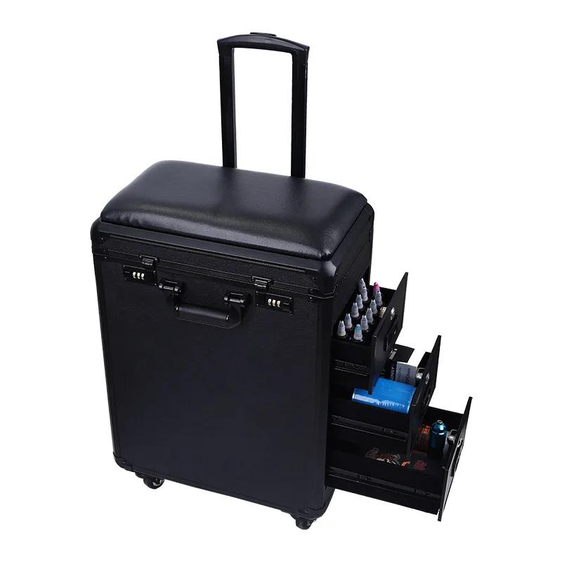 Tattoo Trolley Bag Dual Purpose able Arm Bracket Portable Suitcase Artist Tools Tattoo Draw-bar Box Nail Polish Display Case