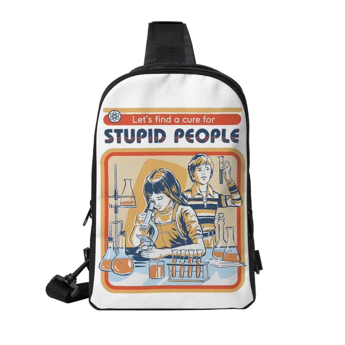 

A Cure For Stupid People Chest Bag Men Sling Crossbody Backpack Chest Bag Traveling Hiking Daypack Shoulder Bag