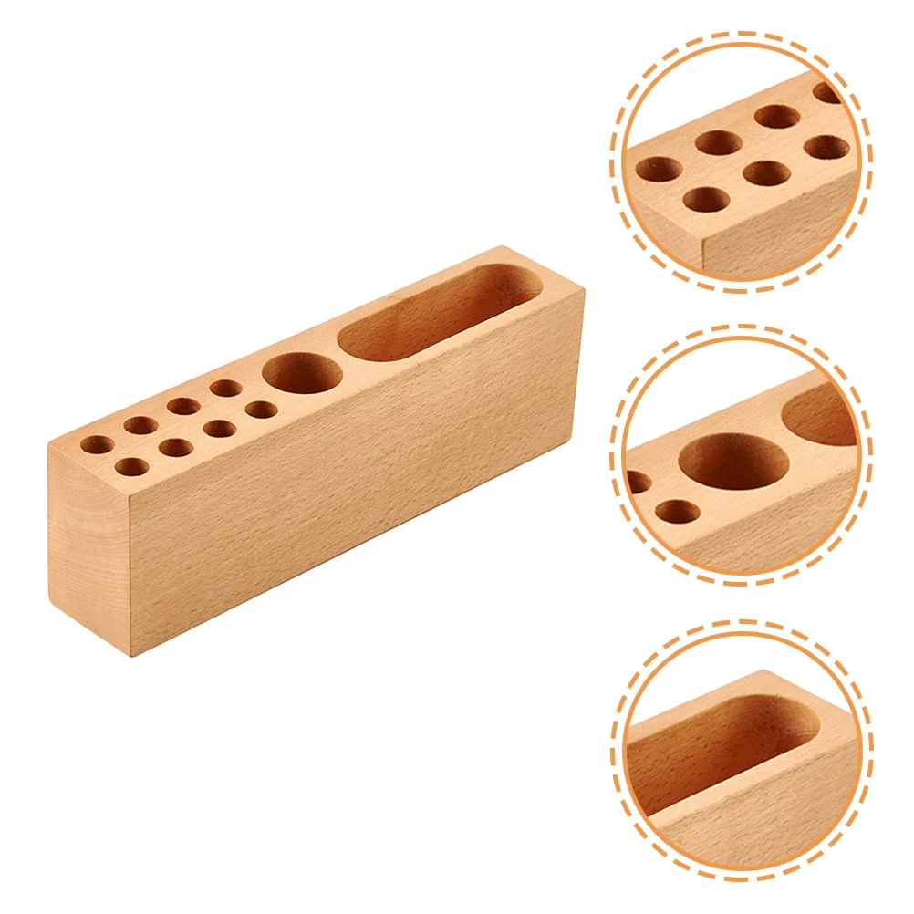 

Creative Solid Wood Pen Holder Desktop Organizer Smooth Texture Stationery Holder Practical Pen Storage Bucket