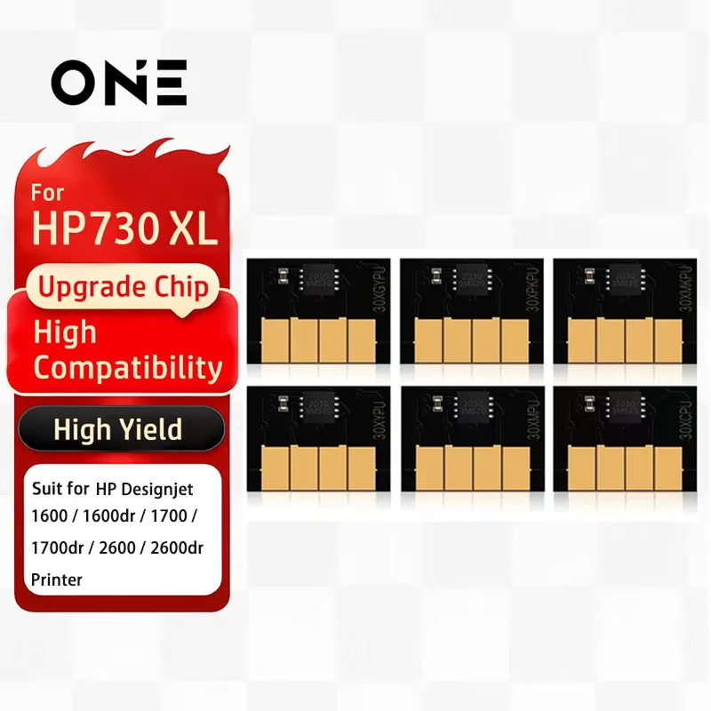 For HP730 730XL Upgrade Chip ink Cartridge Chip 300ML For HP 730 DesignJet T1600 T1600dr T1700 T1700dr T2600 T2600dr Printer
