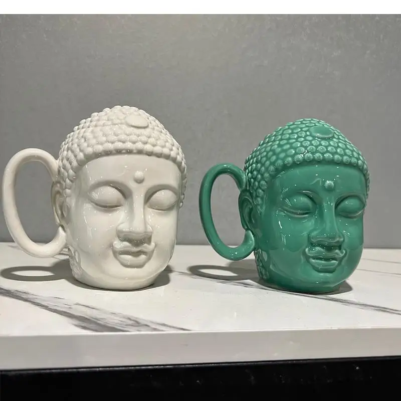 

Buddha Porcelain Mug Mug Coffee Mug Buddha Head Mug Water Cup Gift Cup Creative Coffee Cup Desktop Decoration Accessories