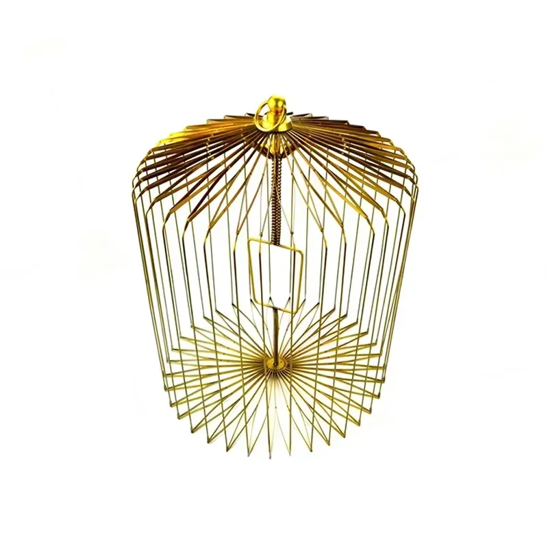 Gold Steel Appearing Bird Cage Dove Appearing Cage Stage Magic Tricks Magia Magicians Prop Illusion Gimmick