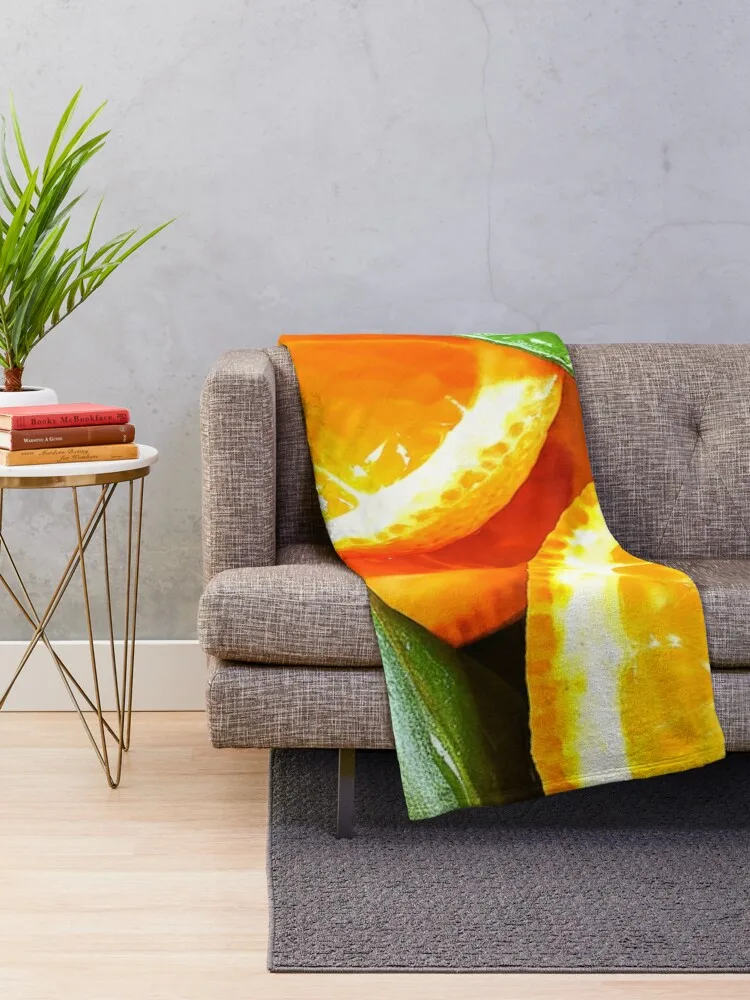 Citrus Symphony Throw Blanket Furrys Beautifuls For Baby Luxury Designer Blankets