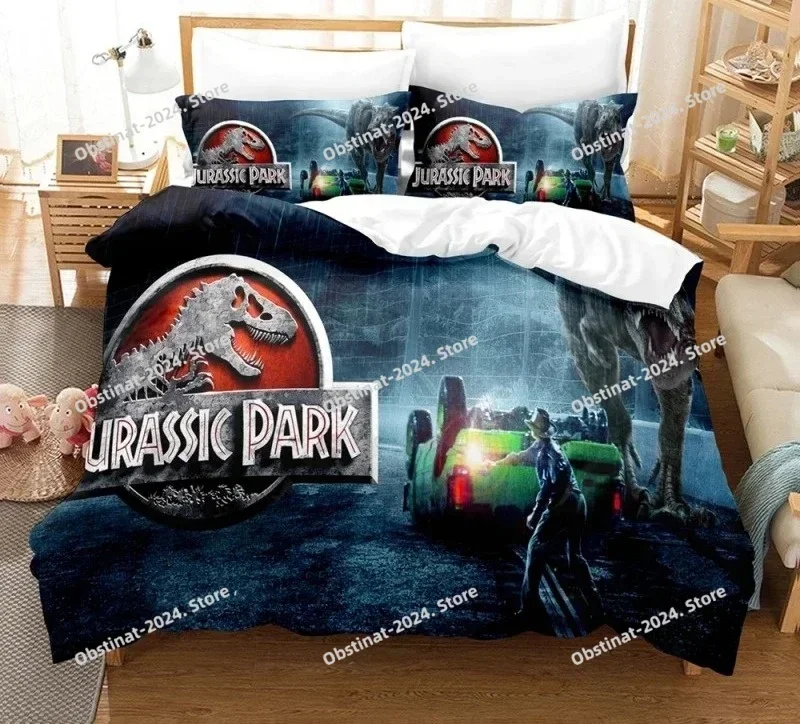 3D Comforters Quilt Bedroom Queen Dinosaur Duvet Cover 3D Jurassic Park Bedding Set Boys Home Textile Decor Bed Sets Queen Size