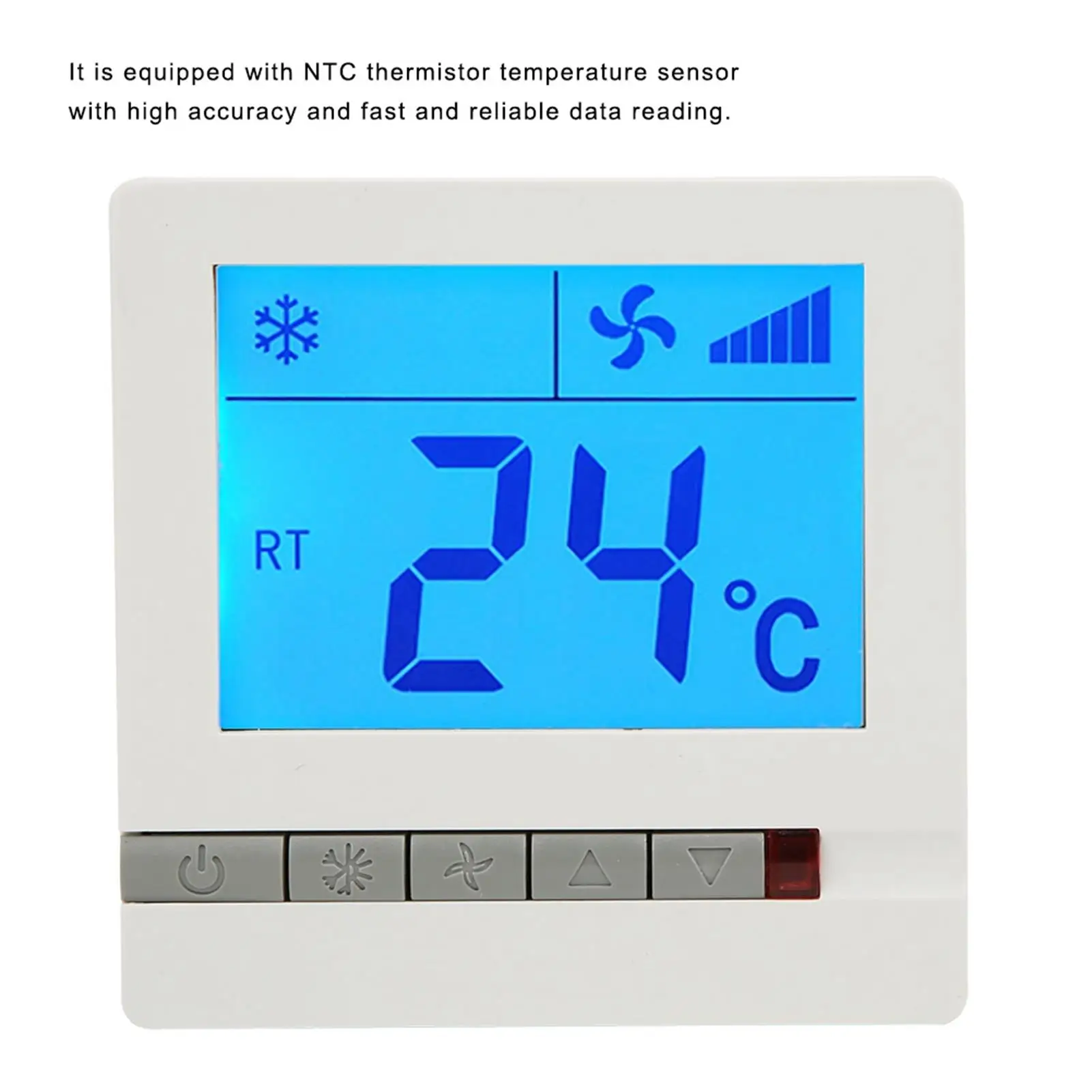 Termostato digital LCD para unidades de bobina de ventilador y controlador de temperatura de retardo de CA