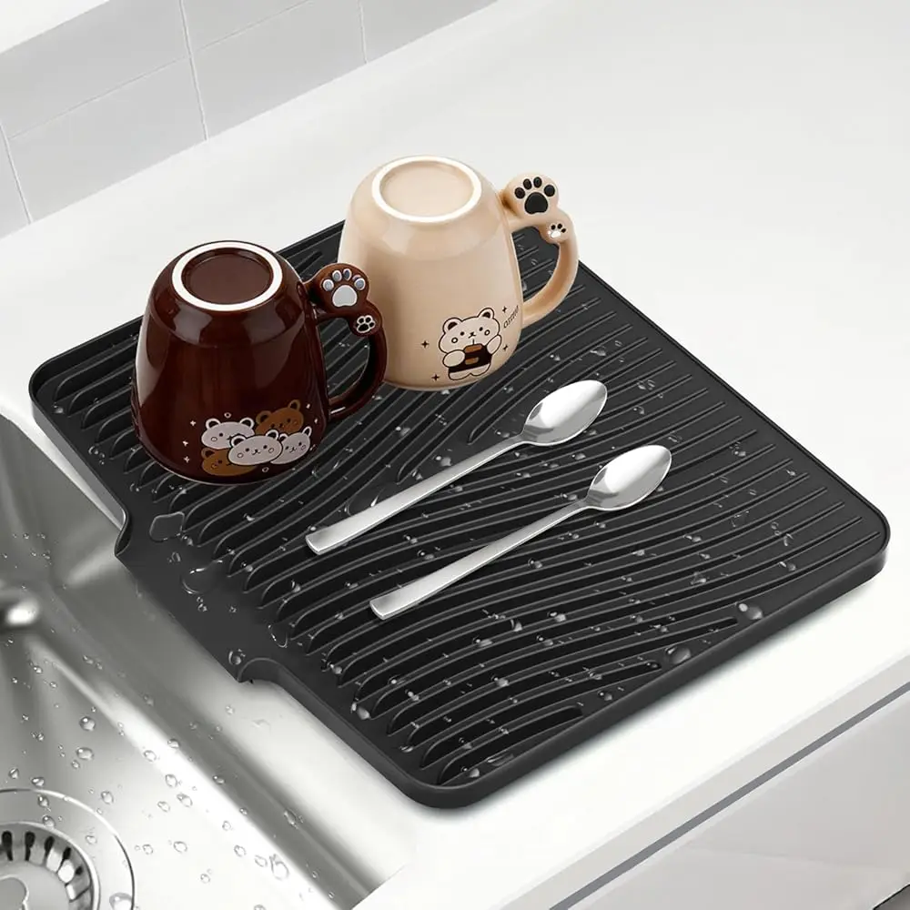 

Free ShippingSilicone Dish Drying Mat for Kitchen Counter, Non-Slip Drain Pad, Dish Drying Pad, Easy to Clean Dish Rack Pad, Mul