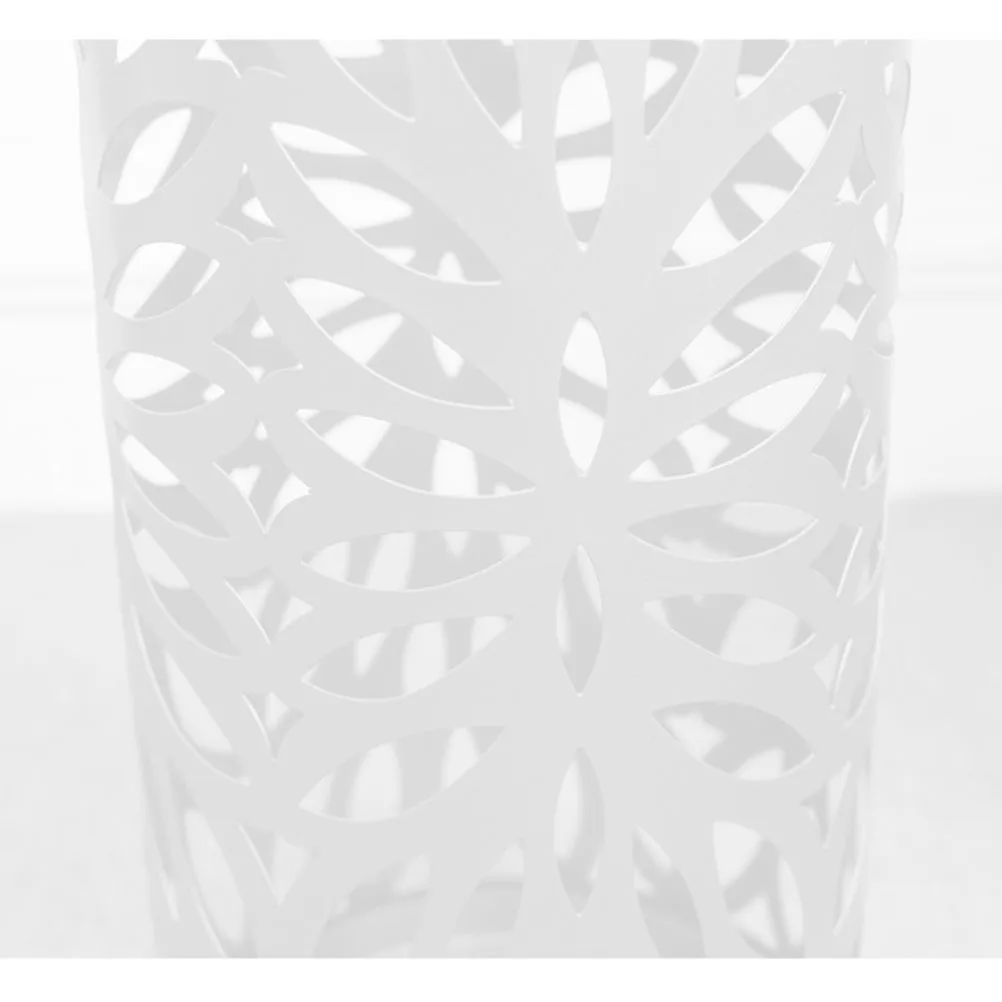 

Hollow Metal Umbrella Stand White Sleek Modern Design Anti-Rust Solid Base Home Office Restaurant Umbrella Holder Organizer Up