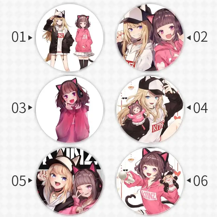 KMNZ LIZ Badge Brooch Vtuber Virtual YouTuber anchor Peripherals Pin Children's gift Metal Pendant Anime Peripheral Personalized