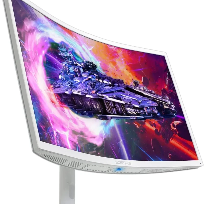 Curved Nebula White QHD 2K Monitor 2560 x 1440p up to 165Hz 1ms HDR1000 99% sRGB