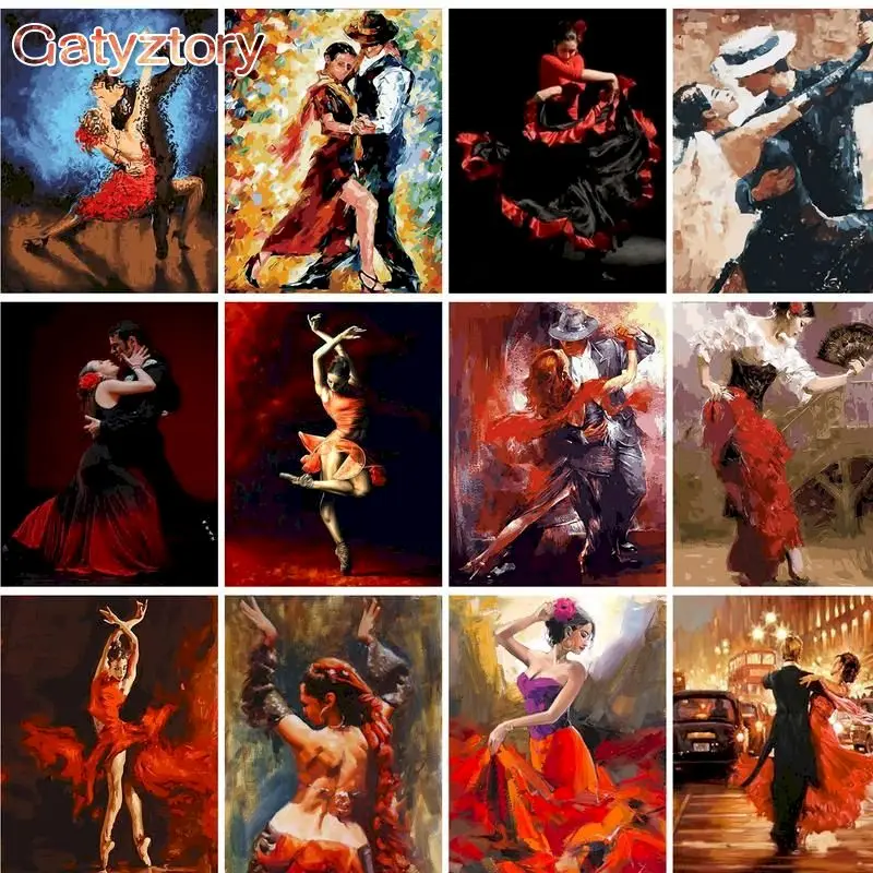 

GATYZTORY Classical Painting By Numbers Dancers Man And Woman Picture Drawing Wall Decors Diy Gift For Adults On Canvas Romance