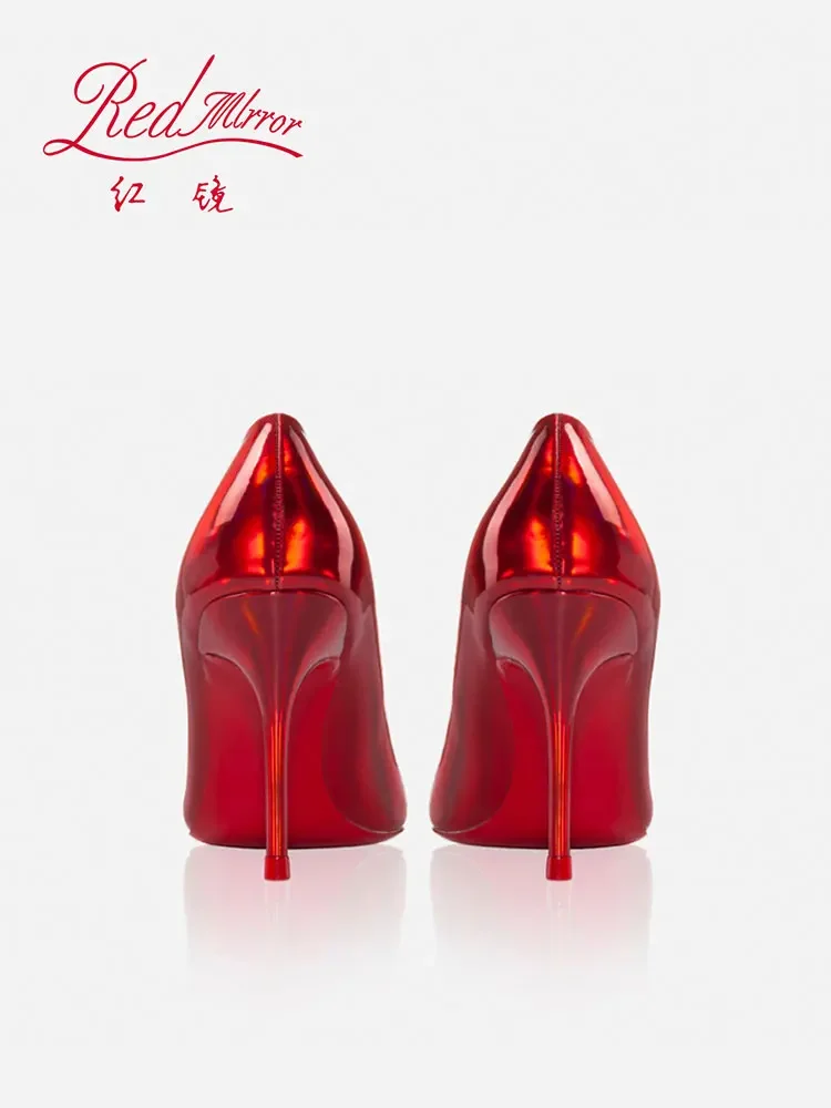 Talons hauts astronomiques pointus au laser pour femmes, chaussures simples, bouche peu profonde, talons fins sexy, rouge, style européen et américain, nouveau, 2024