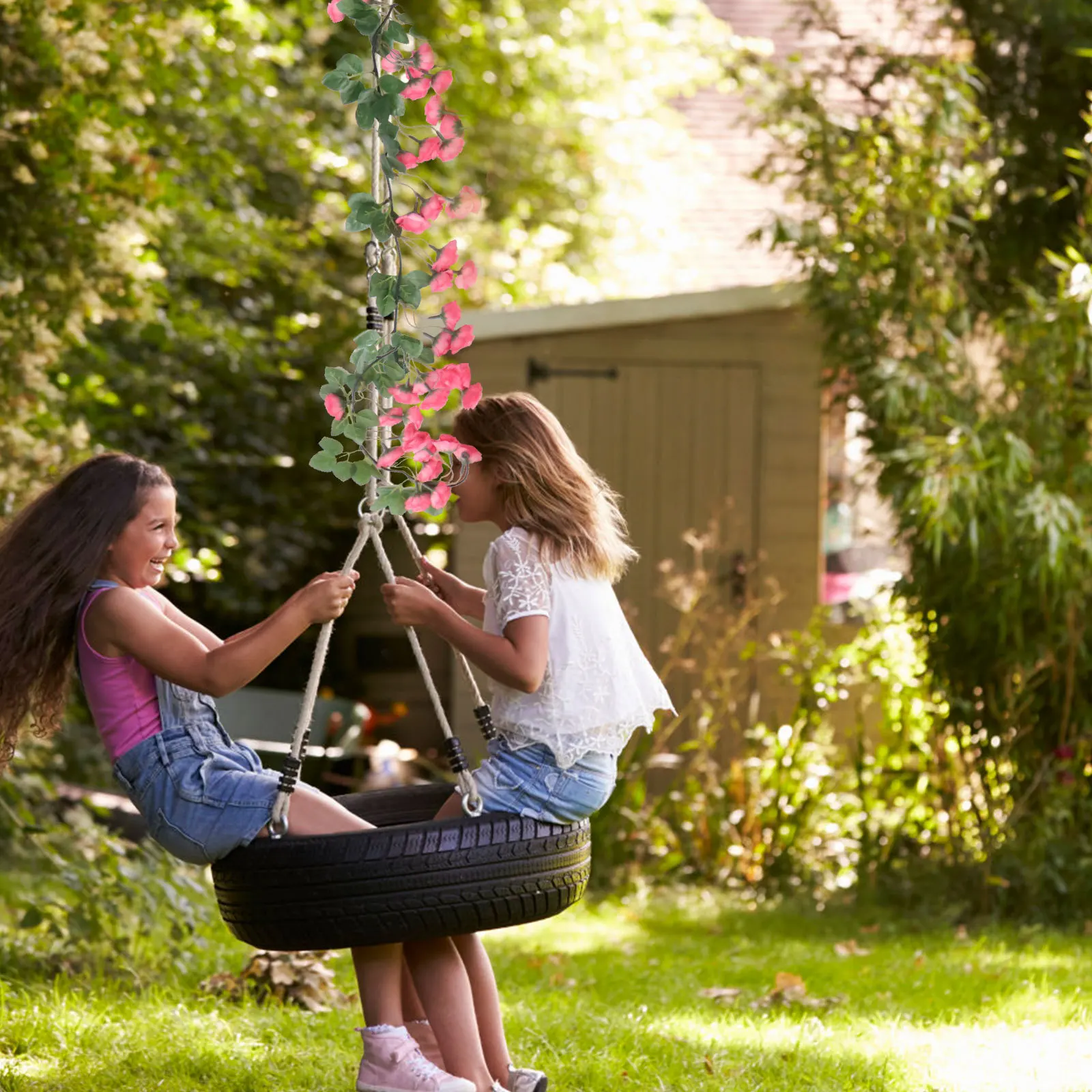 

1Pcs Simulation Rose String Vine Wedding Party Hanging Decoration Realistic Exquisite Flower Rattan for Festival Arch Room Wall