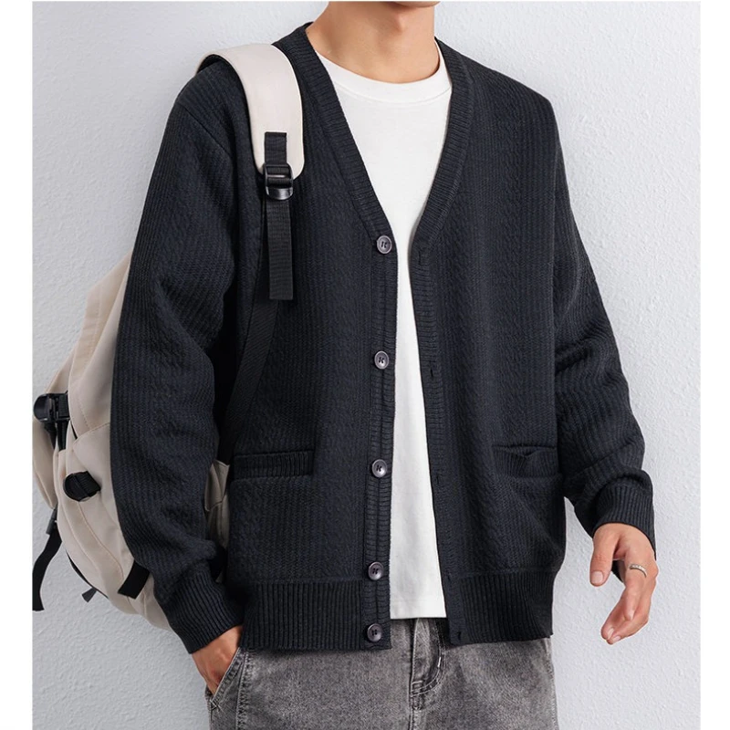 Outerwear & Base Layer Cardigan, Men's 2025 Winter Fleece-Lined, Soft V-Neck Design, 3 Colors​