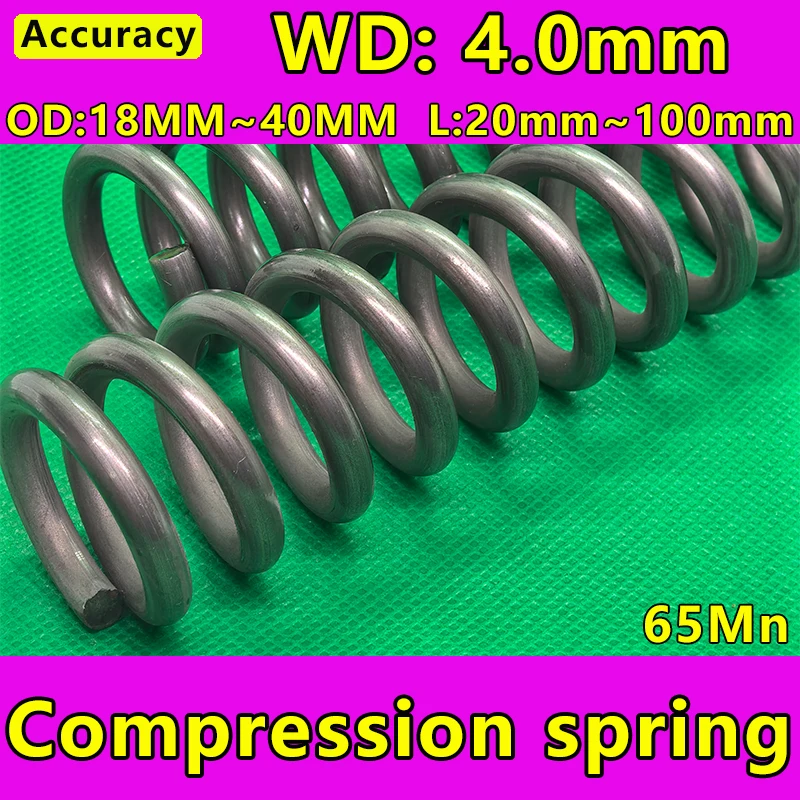 65Mn Wire Diameter 4.0mm Compression Spring Return  Release Pressure Spring Steel Coils 1 Pcs