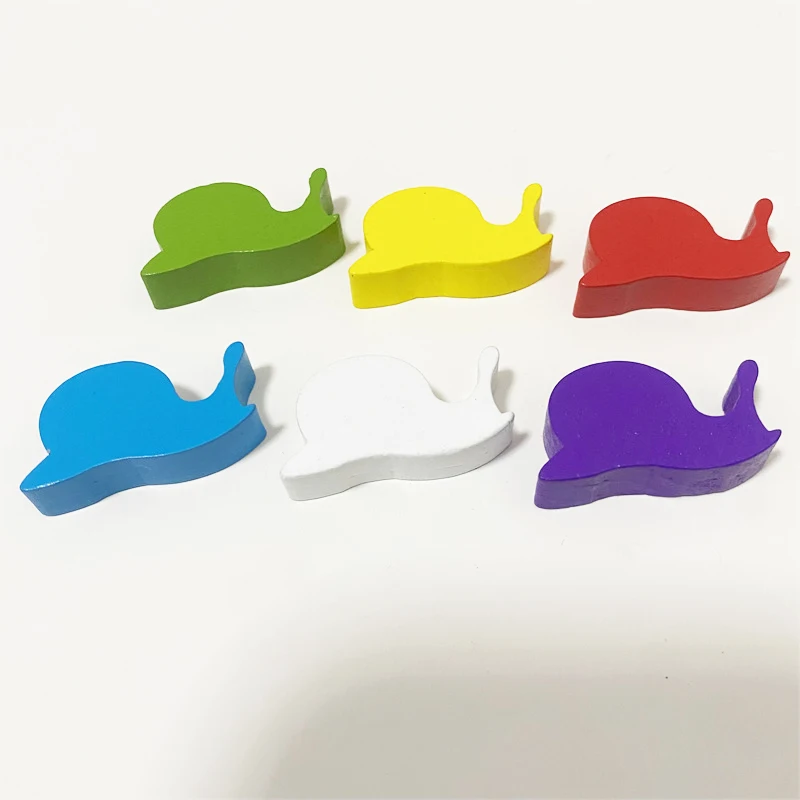 10pcs/set 3.5*1.9CM Snail Shaped Wooden Chess Game Pieces Indicator Color For Board Game Accessories