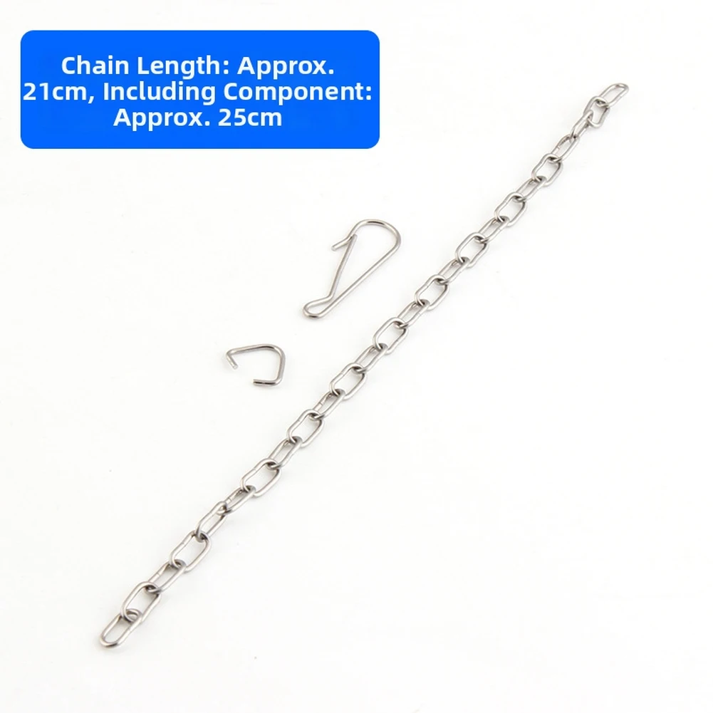 Stainless Steel Toilet Tank Stop Valve Chain With Hook And Ring For Most Toilet Flush Valve Replacement Bathroom Plumbing Parts