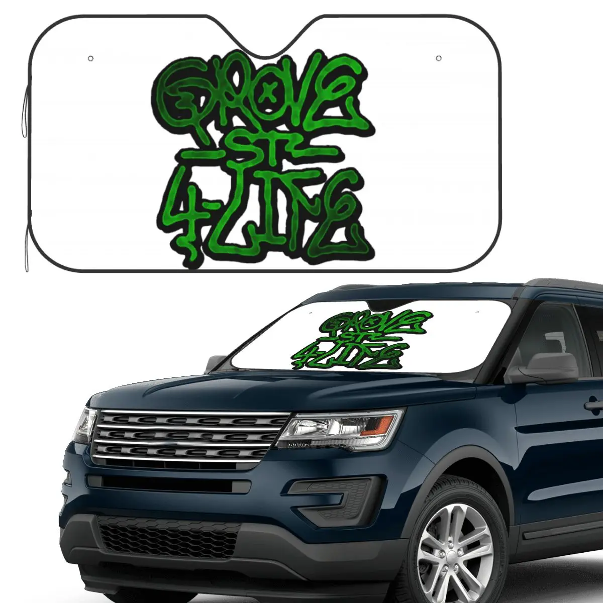 

Harajuku Grove 4 Life GTA San Andreas Sunshade Windscreen Car Front Windshield Window Sun Visor Accessories Covers