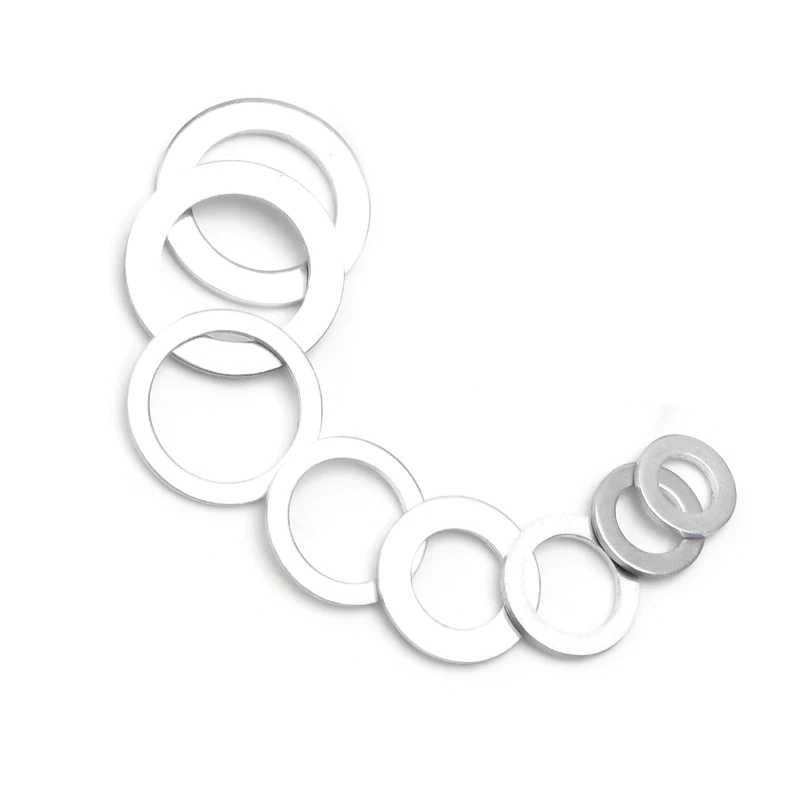 100pcs Aluminum Flat Gasket Rings Washer Nut and Bolt Set Ring Seal M4 M5 M6 M8 M10 M12 M14 M16 M18 M20 M22 M24 M26