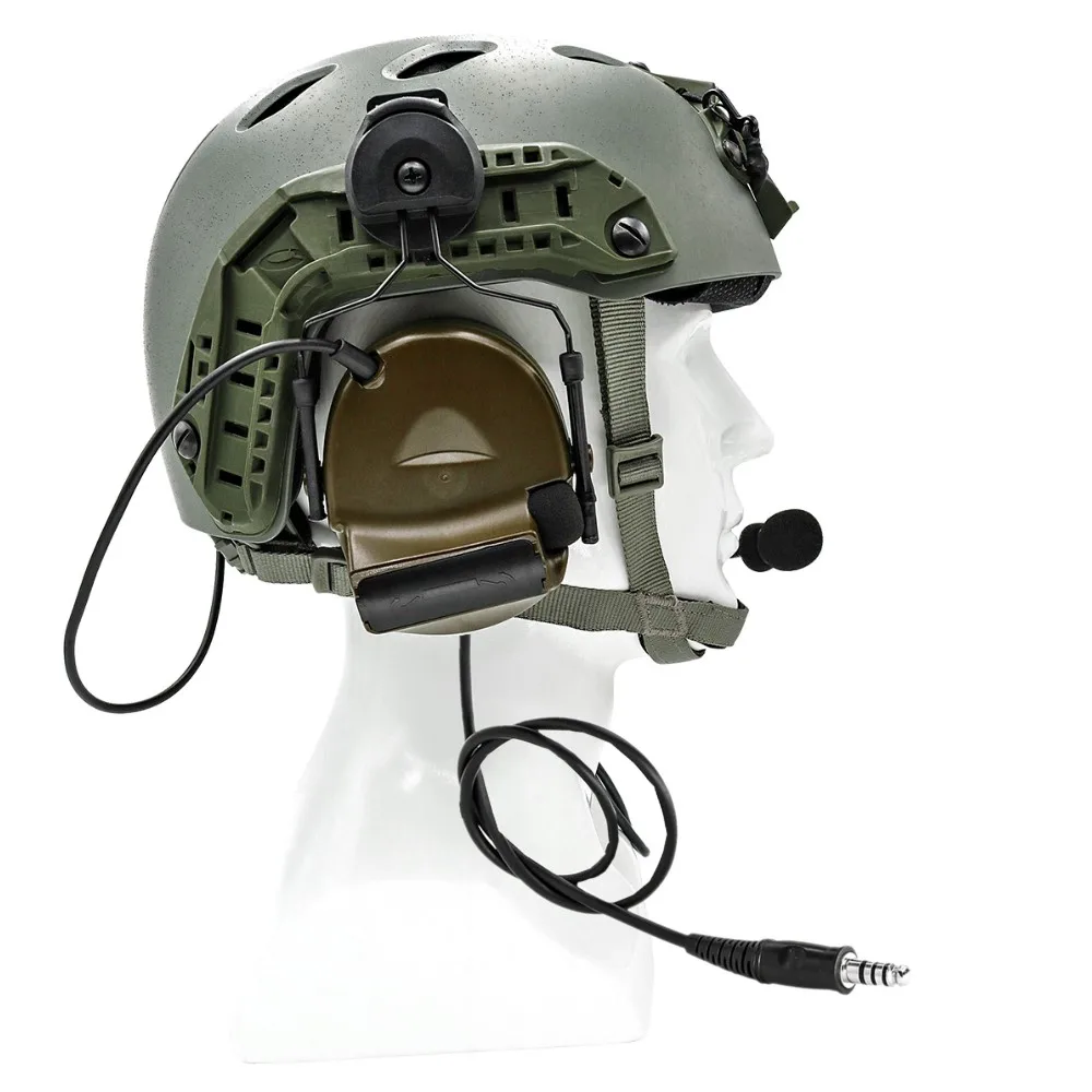 Imagem -05 - Tac-sky Capacete Tático Arco Faixa Adaptador Suporte Versão Dupla Comunicação Comtac ii Proteção Auditiva Walkie Talkie Fones de Ouvido