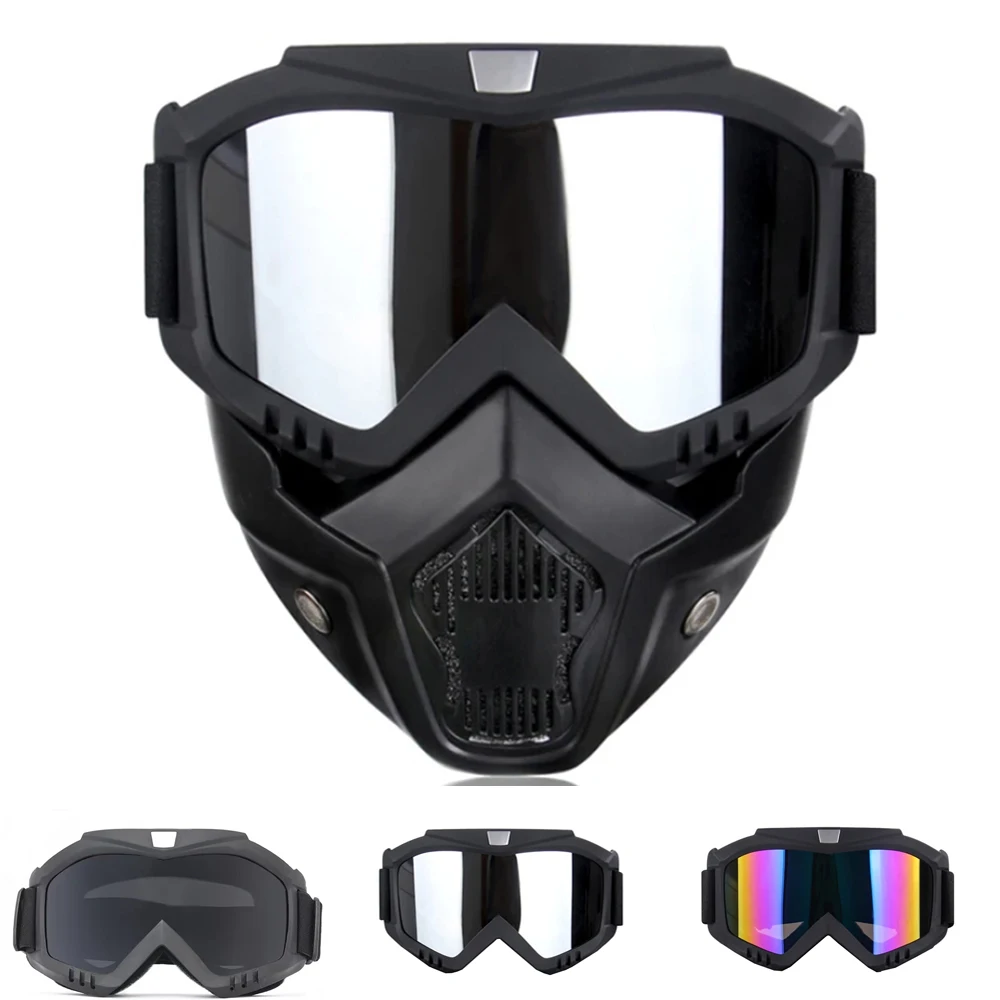 

MTB ATV BMX Off-Road Mask Glasses Combo, ветрозащитные очки для езды на горных велосипедах, ATV BMX Dirt Bike Система защиты лица Лыжи