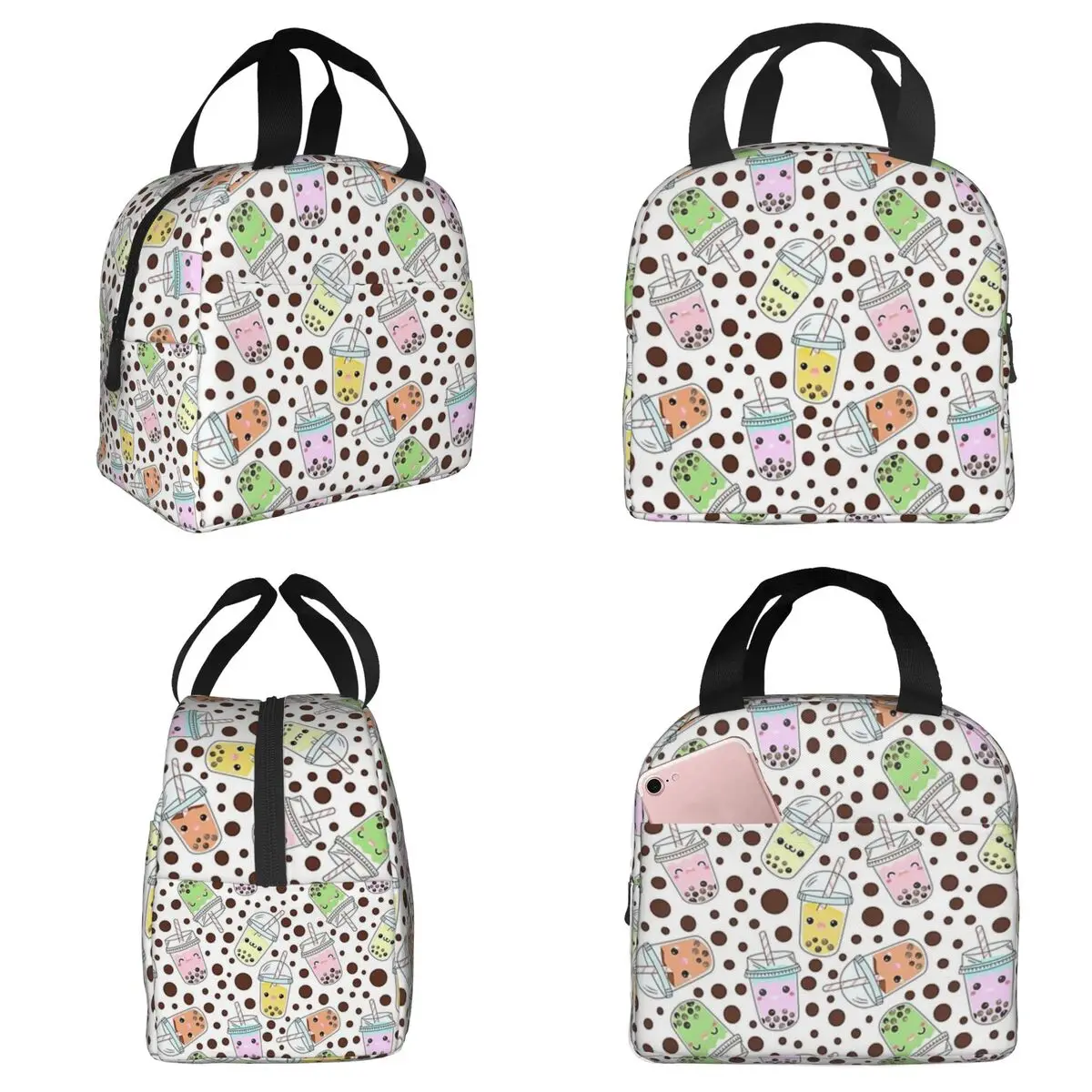 

Термосумка для обедов Yummy Bobba Bubble Tea для женщин, офисная термосумка-холодильник, портативный контейнер для еды