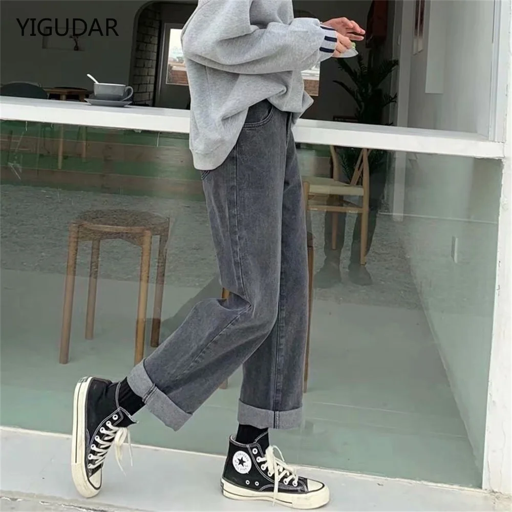 

Harajuku Fashion y2k Jeans Women Streetwear Casual Baggy Straight High Waist Mom Denim Oversize 90s Iamhotty mom jeans waist