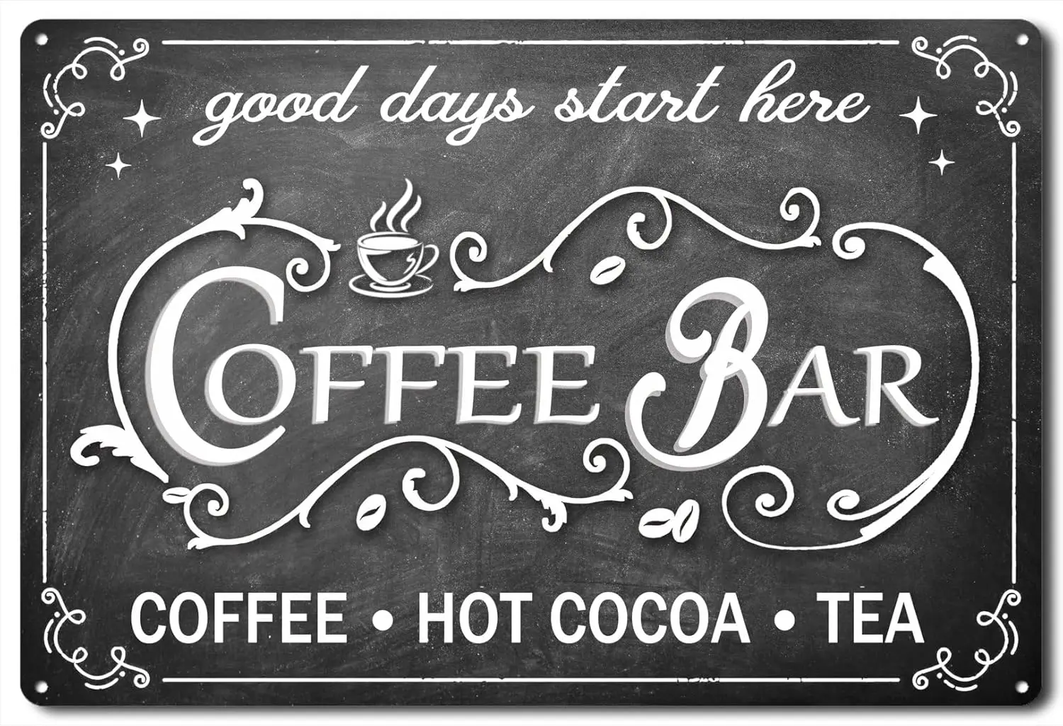 Vintage Coffee Bar Sign Hot Cocoa Tin Sign Tea Bar Accessories Home Coffee Corner Decor Kitchen Coffee Bar Wall Decor Coffe sign