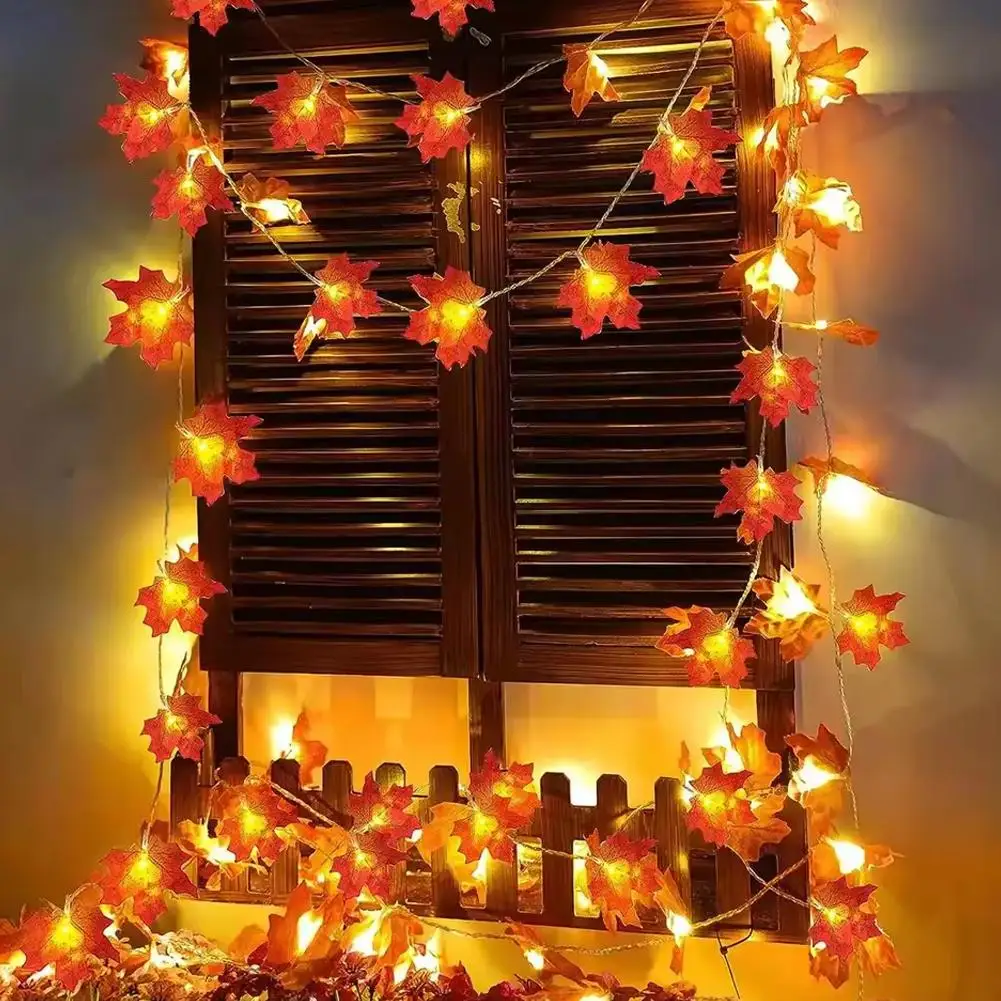 300CM Maple Leaf String Lights Battery Powered Fairy Lights For Home Party Holiday Arrangement Scene Outdoor Decoration