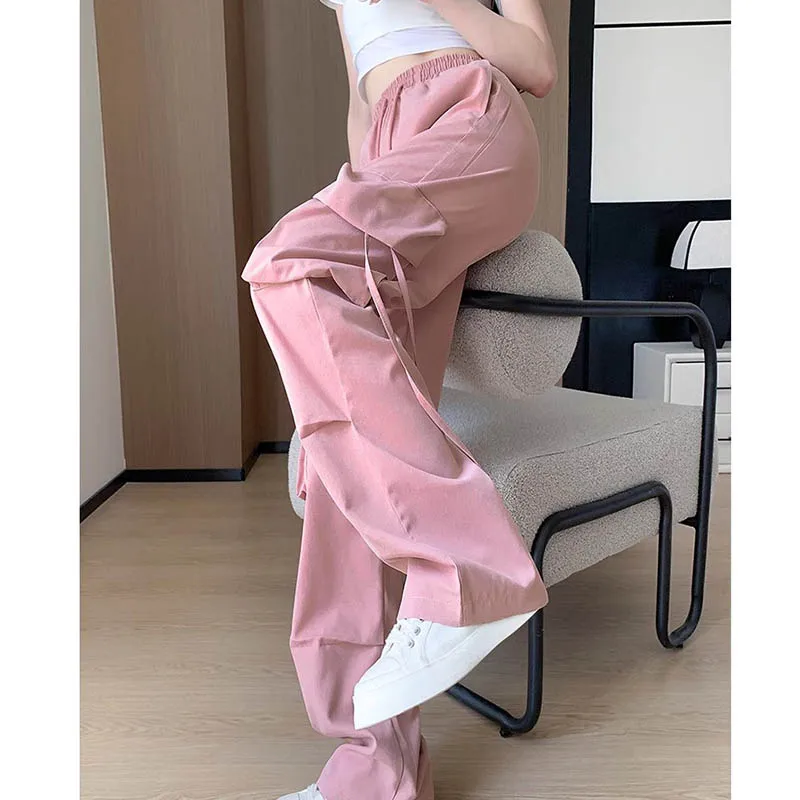 Women's oversized casual wide leg pants  cool workwear good autumn and winter dopamine loose retro slimming straight tube