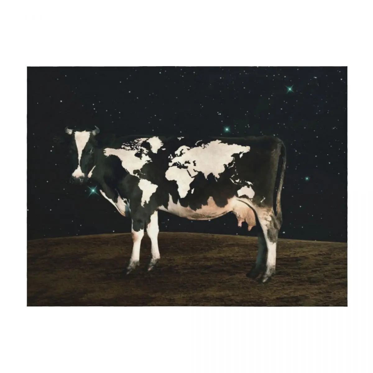 

Surreal Bovine Atlas Throw Blanket For Decorative Sofa Soft Plush Plaid Thins christmas decoration Blankets