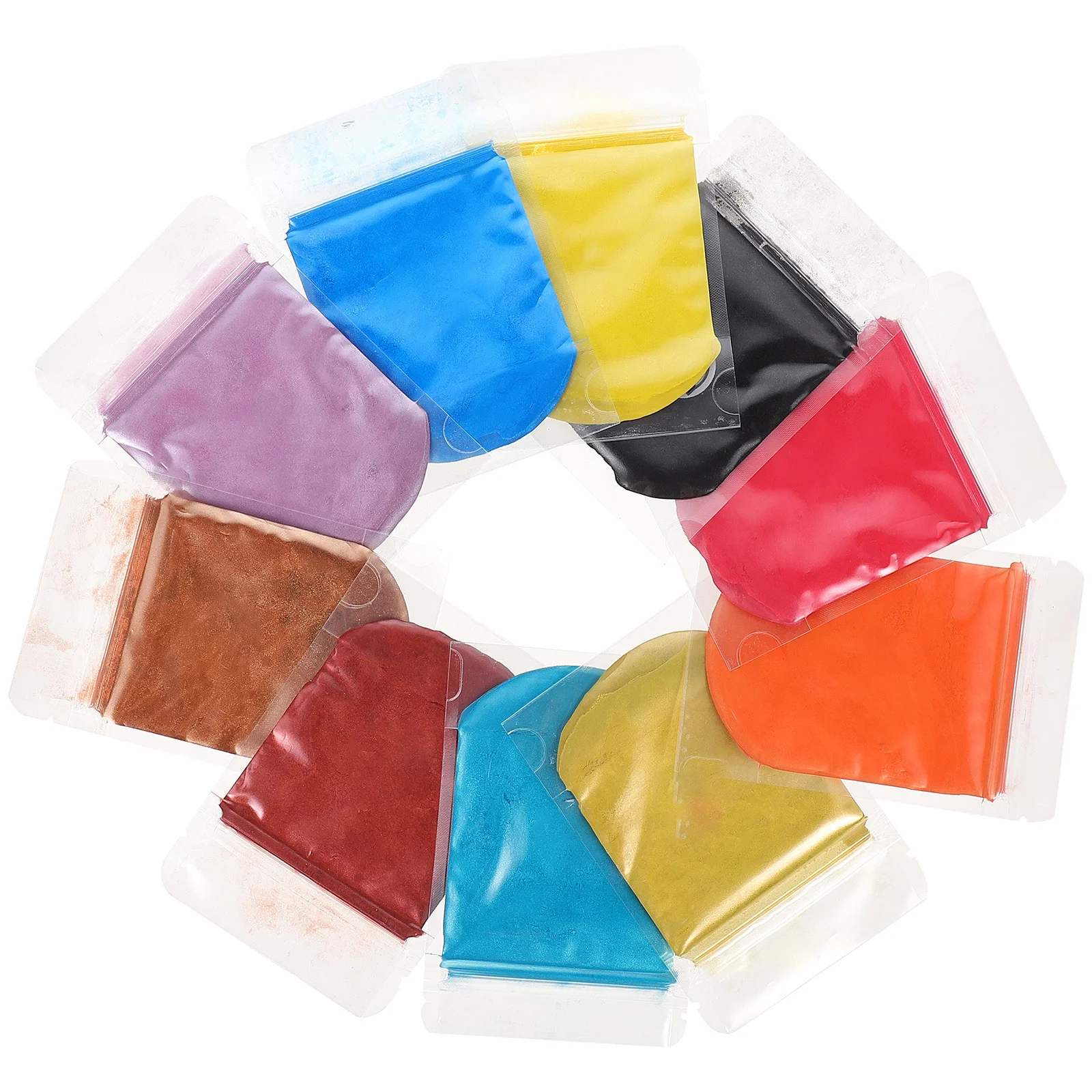 

10 Bags Mica Powder Pigment for DIY Nail Art Resin Crafting Soap Making Multi-Use Colorful Powder