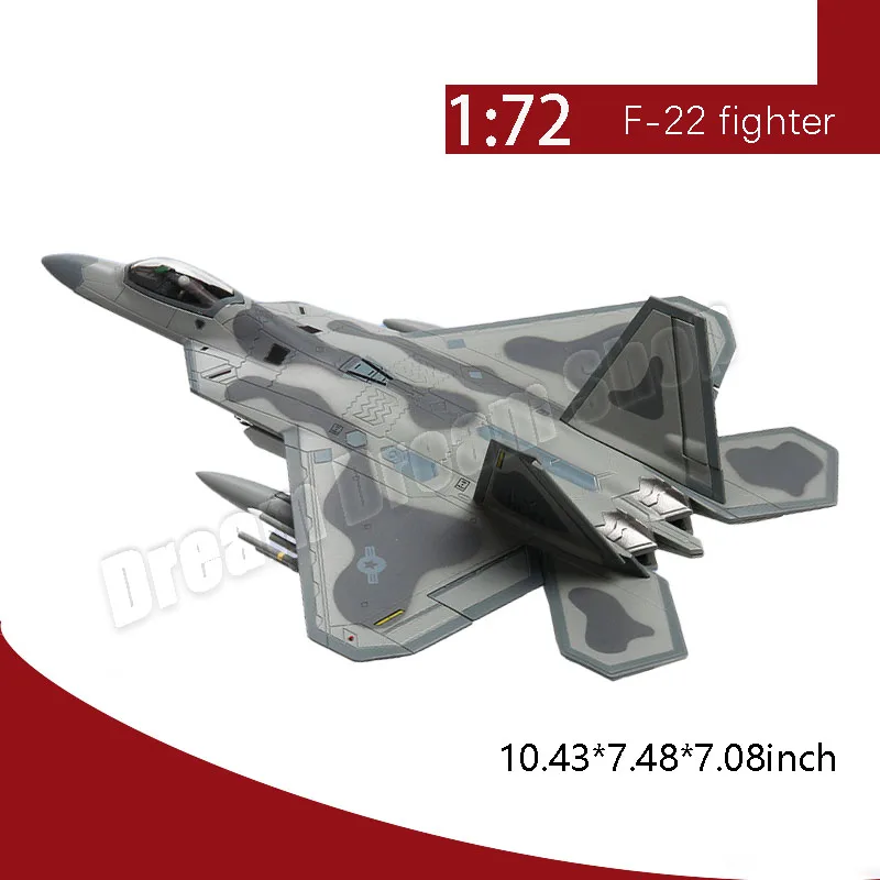 F-22 전투기 합금 모형 장난감, 거실 장식 컬렉션, 명절 선물, 소년 모형 항공기 도매, 1:72, 1:100 