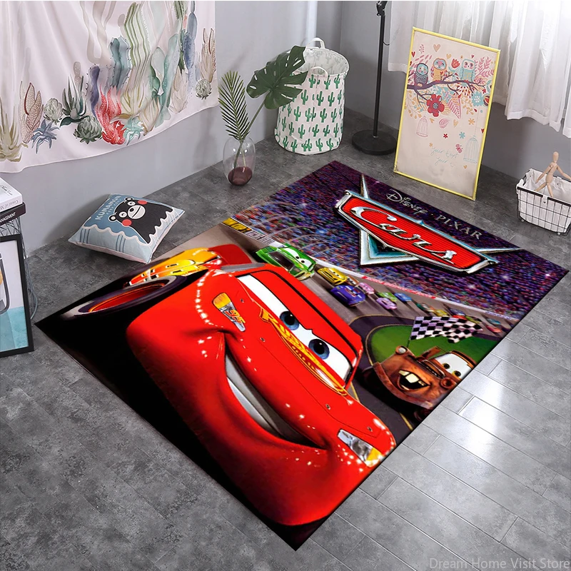 MINISO Disney Cars Lightning Mcqueen Rug Carpet for Living Room Children Bedroom Play Mat Sofa Doormat Floor Rug Home Decor Mats